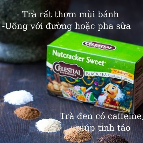 Trà thảo mộc và trà đen các vị quế, vanilla, Chai Celestial Seasonings (hàng Mỹ)