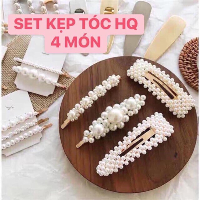 Freeship 50k❤️❤️ kẹp tóc đính hạt cao cấp- ảnh thật