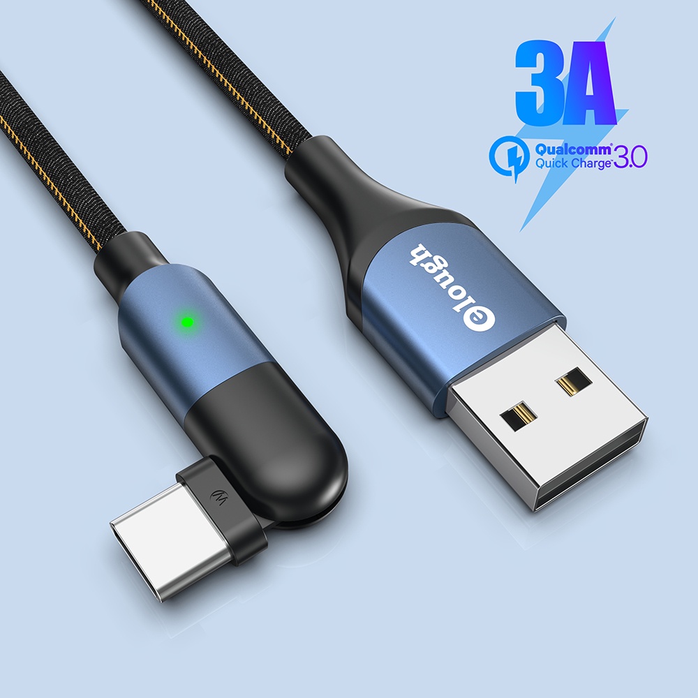 Dây cáp Elough đầu cắm có thể xoay 180º dòng điện 3A sạc nhanh đầu Micro Usb/Type-C/Lightning USB