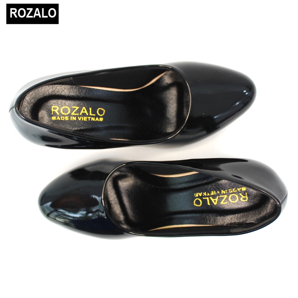Giày nữ cao gót trong 7P da bóng Rozalo R8817