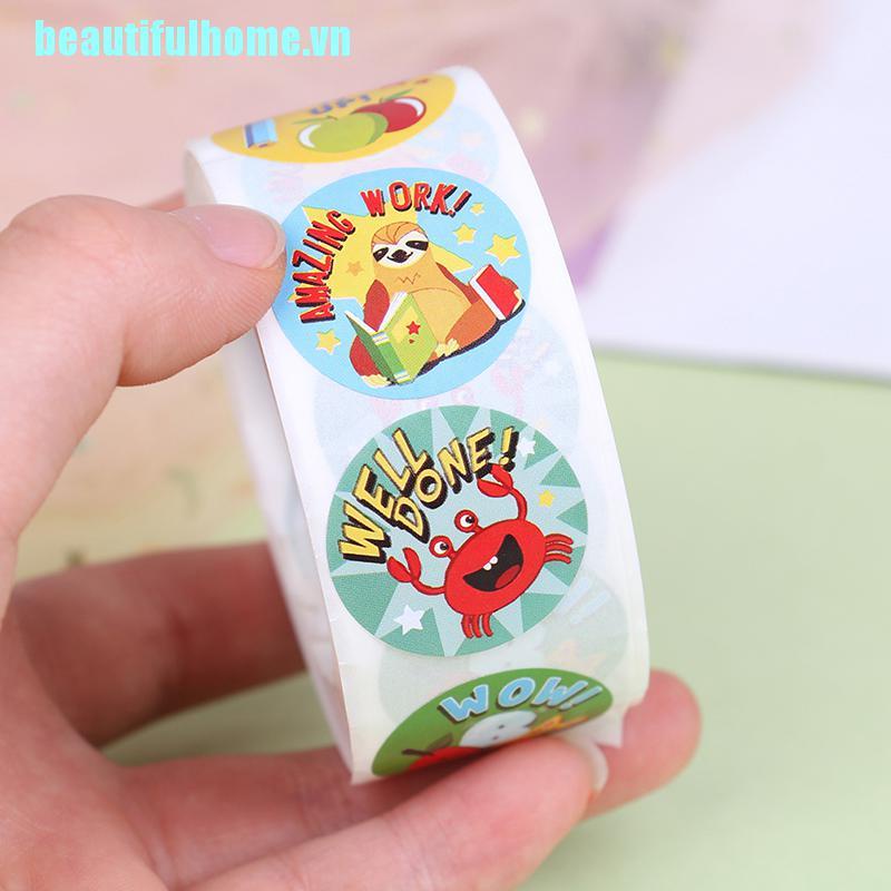 Cuộn 500 miếng dán trang trí hình động vật dễ thương sáng tạo