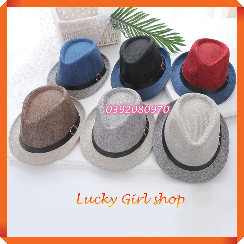 Nón/ Mũ Phớt Cói Unisex Trơn Hoặc Phối Màu Cá Tính - Lucky Girl shop