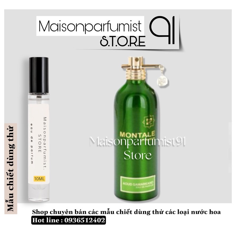 Nước hoa unisex Aoud Samarkand 𝗠𝗢𝗡𝗧𝗔𝗟𝗘 - ( 𝐦𝐚̂̃𝐮 𝐭𝐡𝐮̛̉ 𝟓𝐦𝐥/𝟏𝟎𝐦𝐥 )