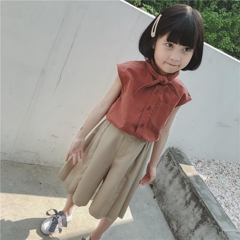 Set áo thun sát nách và quần dài dành cho bé gái