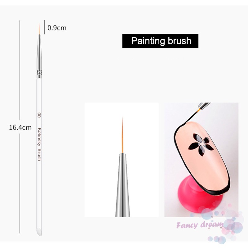 Set 3 cọ vẽ trang trí móng chuyên dụng