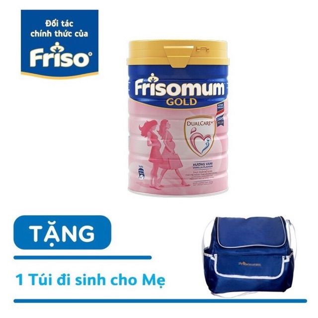 Sữa bột Friso mum lon 900g - tặng kèm 1 tui đi sinh