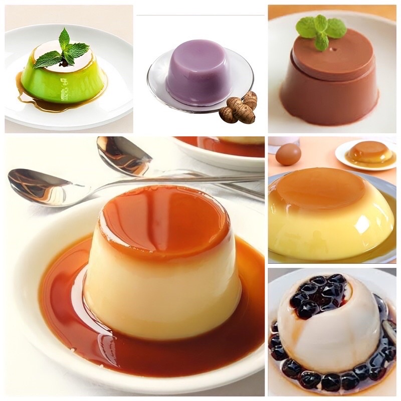100G bột pudding: trứng  dâu, matcha trà xanh, socola, khoai môn, việt quất, sầu, xoài, dừa