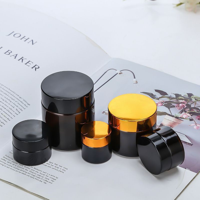 Hũ Chiết Mỹ Phẩm ❤ GIÁ RẺ NHẤT ❤ [5g-100g] Hủ Thủy Tinh Nâu đựng kem face, phụ kiện du lịch