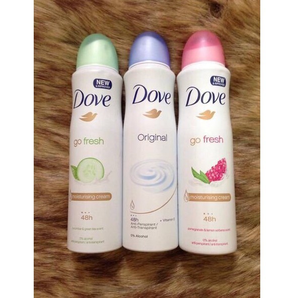 Xịt khử mùi Dove dành cho nữ 48H nhiều màu 150ml