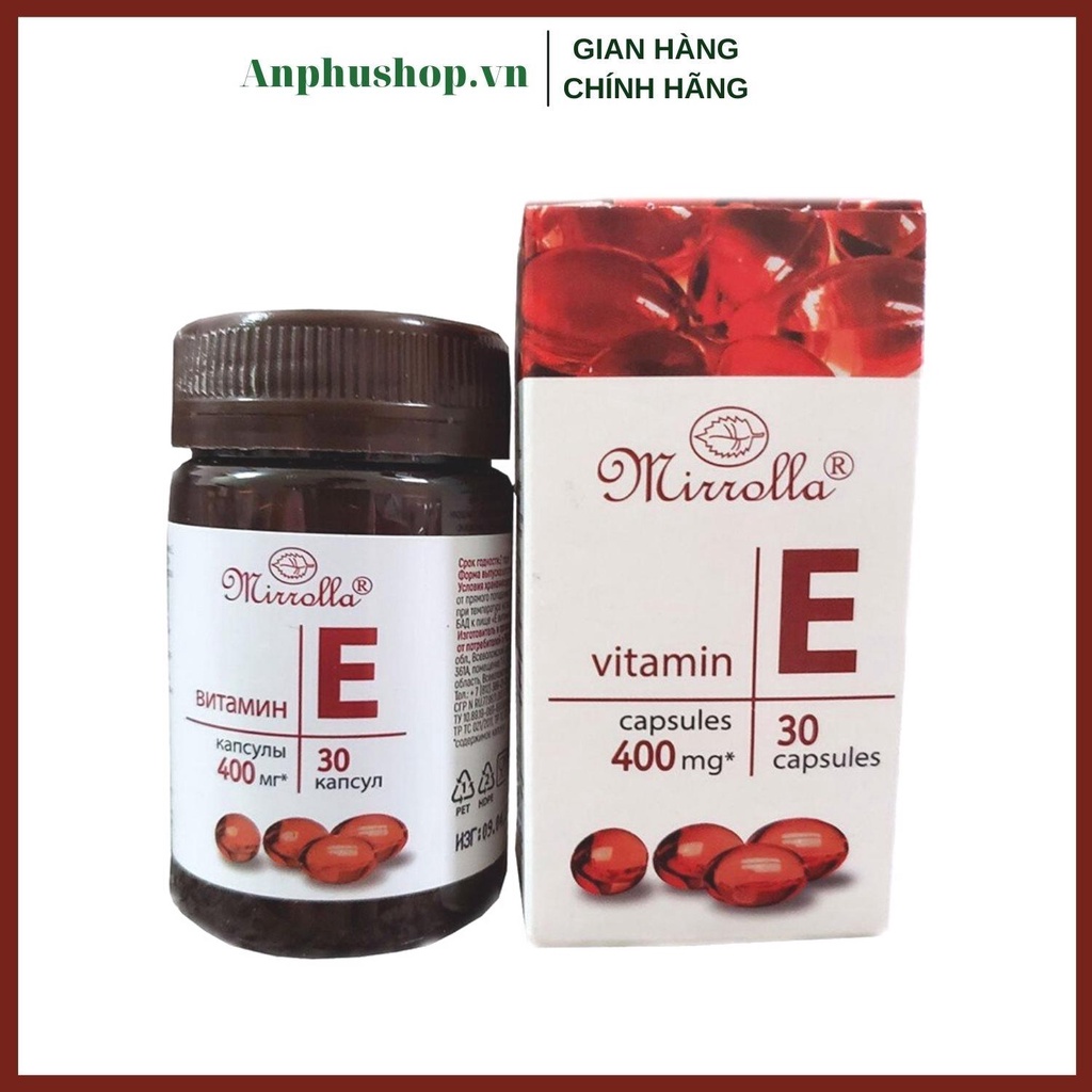 Vitamin E đỏ Nga Mirrolla 400mg, hàng chính hãng