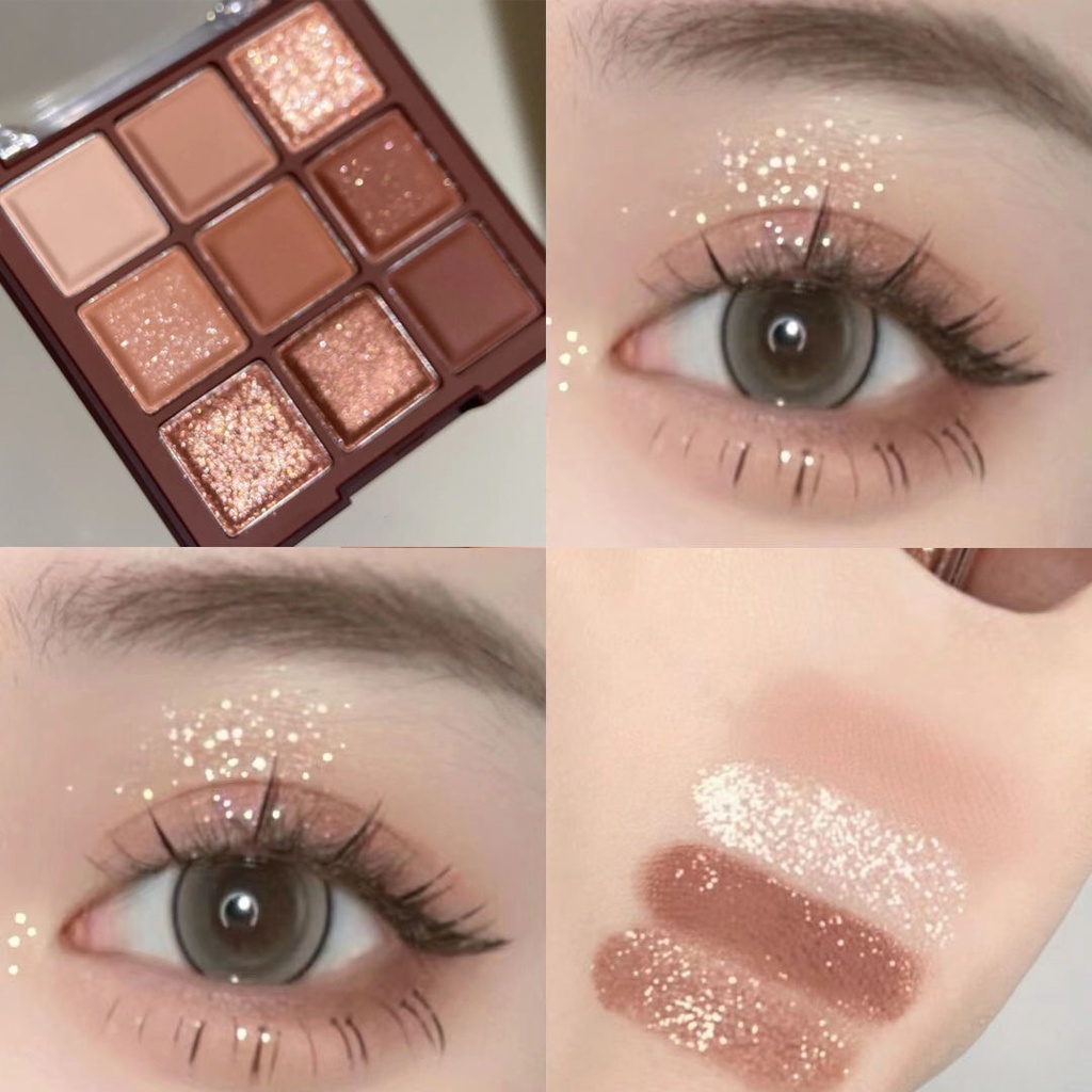 Bảng phấn mắt Herorange 9 màu chống thấm nước lâu trôi