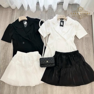 Set Áo Vest Xẻ Mix Chân Váy (B01)