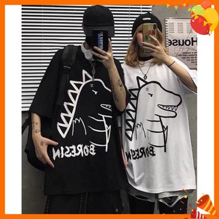 Áo thun khủng long kl1 thiết kế tay lỡ oversize unisex