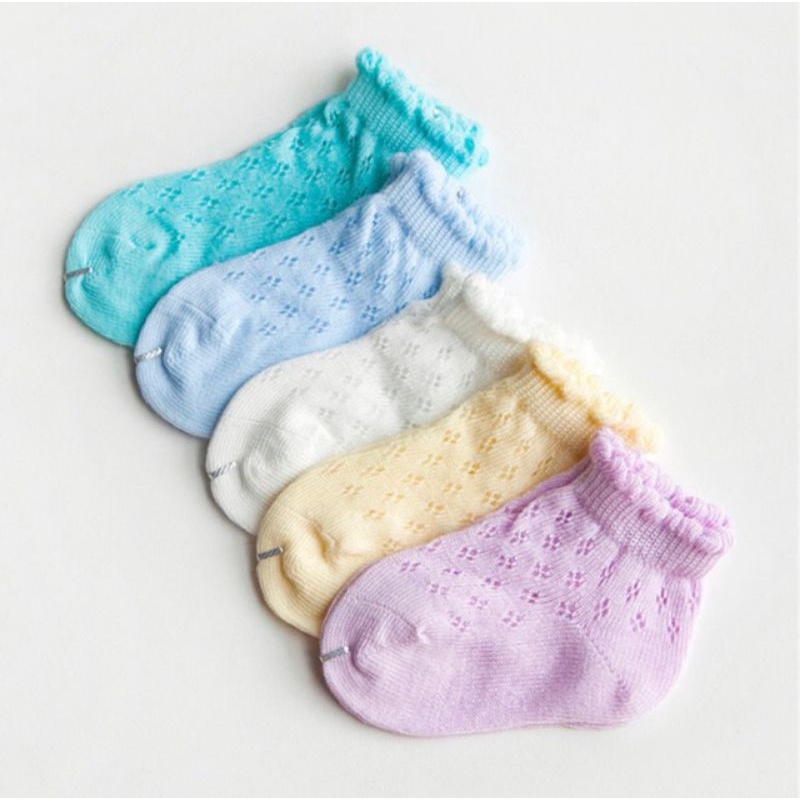 BooBoo Baby - Sét 5 đôi tất lưới mềm mại, không bai xù dành cho bé từ sơ sinh