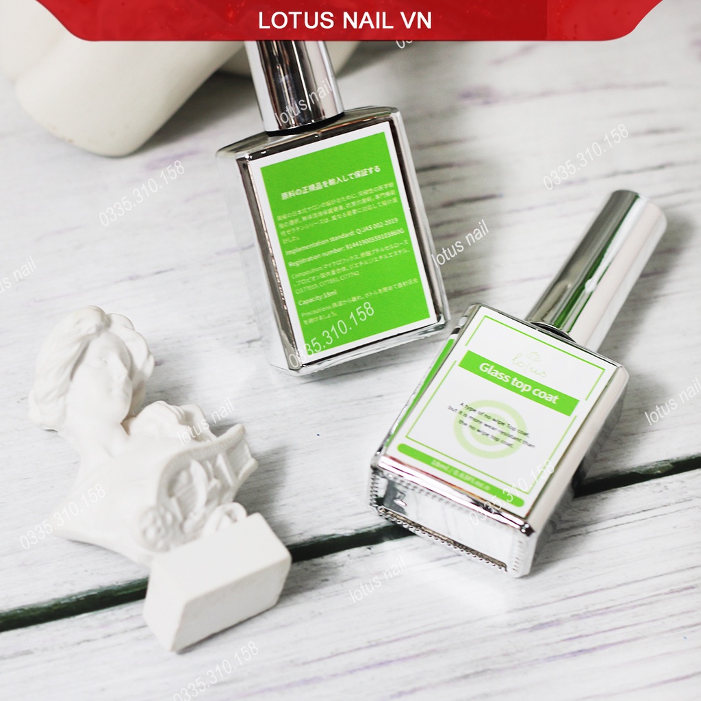 Base, top, cứng móng, kiềm dầu, liên kết bột, phá gel nhanh, gel giọt sương Lotus chính hãng