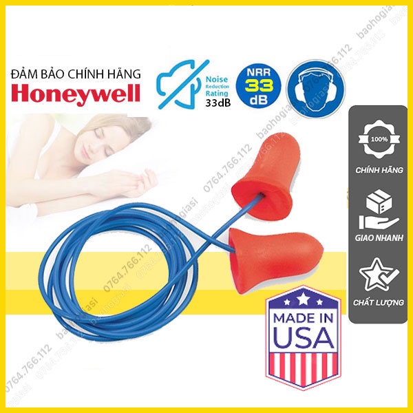 Nút bịt tai chống ồn Honeywell Max 30 CÓ DÂY - Bịt tai chống ồn đi ngủ, đi tàu xe. Giảm ồn đến 50-90% khi đeo khít