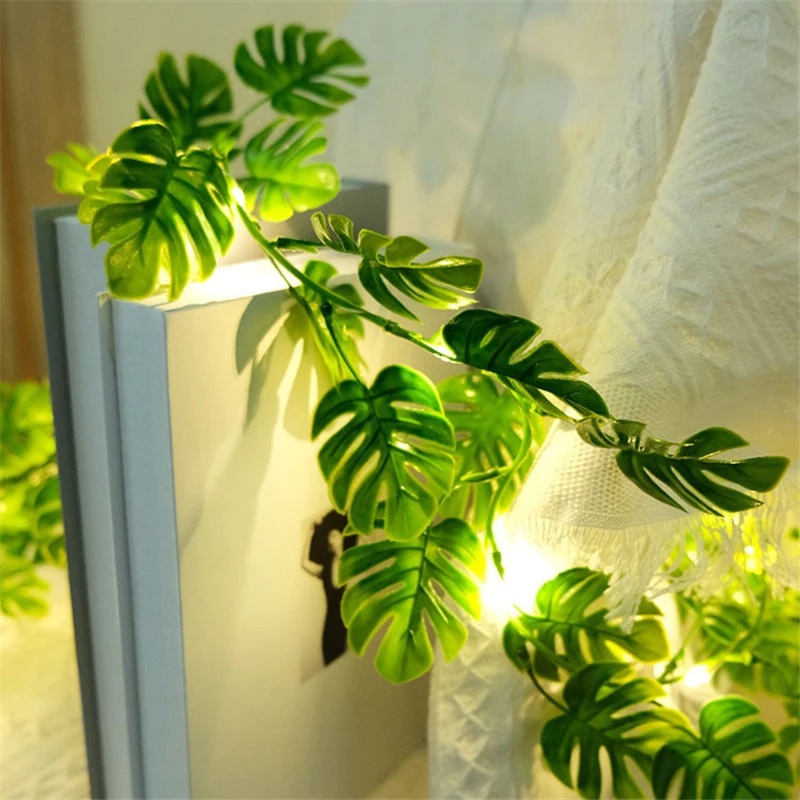 Dây Đèn Led 1.5 / 3m Hình Lá Cọ Trang Trí Giáng Sinh Năm Mới