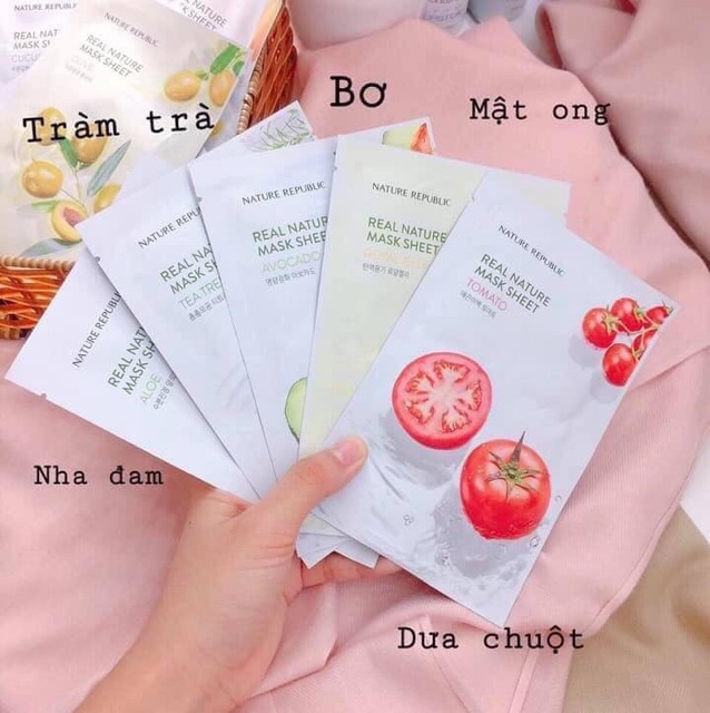 ( Sẵn ) Mặt nạ giấy Nature Republic Real Nature Mask Sheet | Thế Giới Skin Care