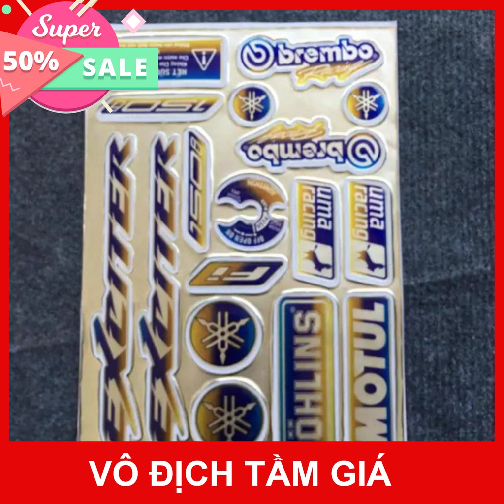 [GIÁ GỐC] BỘ TEM LOGO NỔI XE EXCITER TITAN