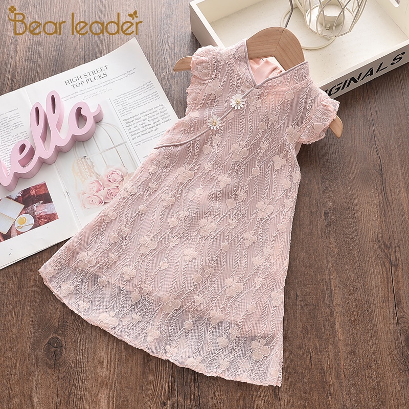 Đầm Bear Leader AH655 XX không tay phối ren hoa thanh lịch 2021