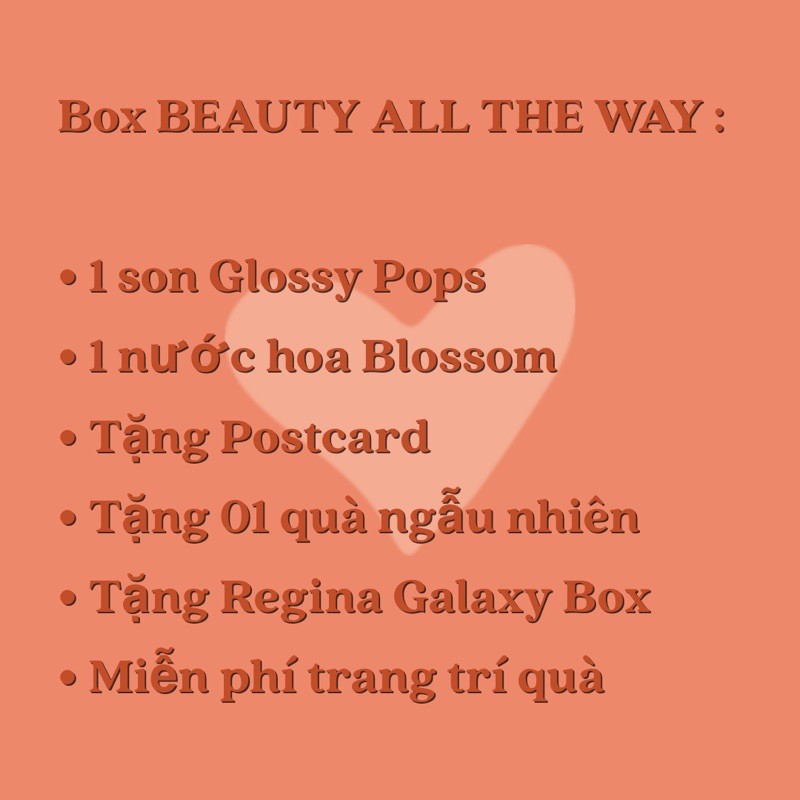 [GIFT BOX-BEAUTY ALL THE WAY]-Combo son 2IN1 GLOSSY POPS + nước hoa BLOSSOM