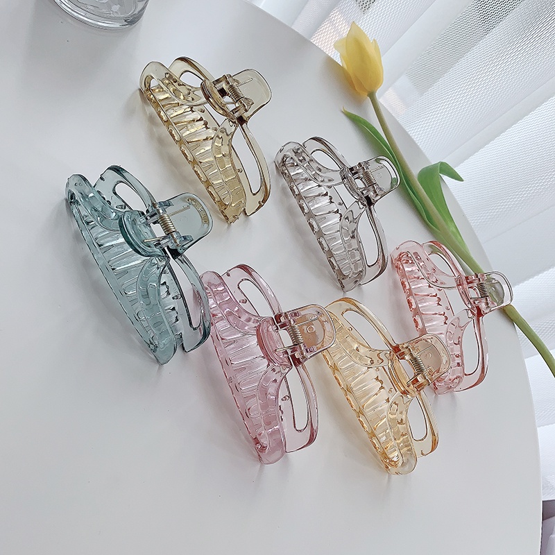 [6 màu] Kẹp tóc nhựa trong suốt hình cá mập KT58