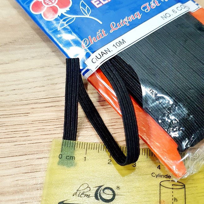 Cuộn Dây Thun Dài 10 Mét Sợi Nhỏ Bản 0,5cm Gồm Màu Trắng Hoặc Màu Đen Dùng Cho May Vá Và Làm Đồ Handmade và Trang Trí