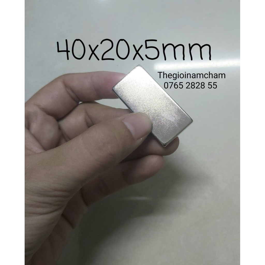 Nam châm vĩnh cửu 40x20x5mm Lực mạnh - 40k/1 viên