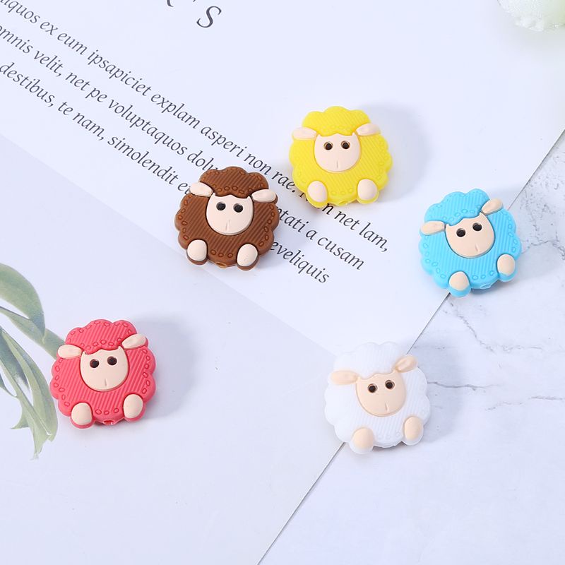 Đồ Chơi Lục Lạc Silicone Hình Cừu Thân Thiện Với Môi Trường Cho Bé Mọc Răng