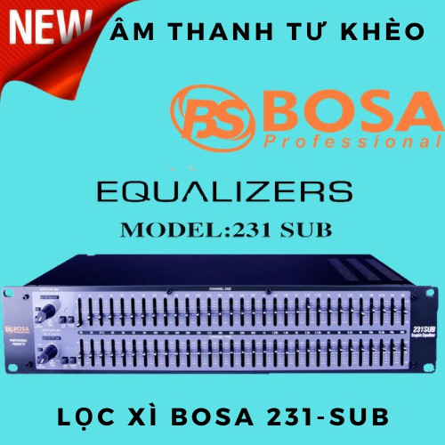 Lọc xì equalizer Bosa 231SUB nhập khẩu chính hãng, lọc nhạc xử lý âm thanh chuyên nghiệp, có đường out sub riêng biệt