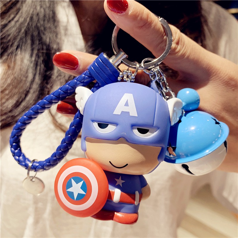 Móc Khóa Chuông Hoạt Hình Giá Rẻ Móc Khóa Hình Thú Dễ Thương- Móc Khóa Arvenger Chibi Captain