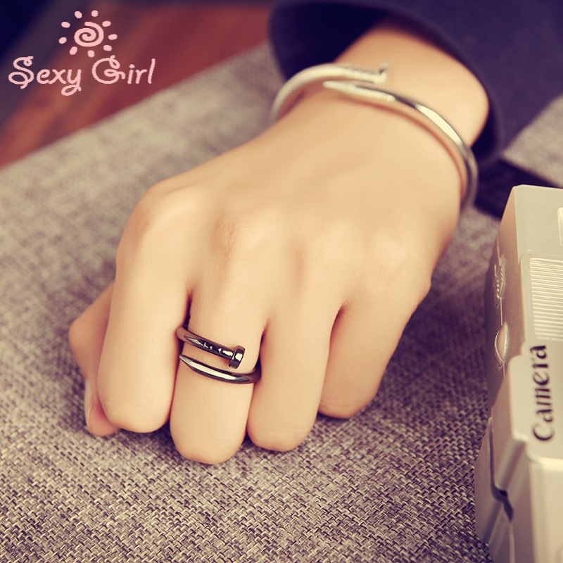 Nhẫn Hở Màu Vàng / Bạc Đơn Giản Thời Trang Có Thể Điều Chỉnh Cho Cặp Đôi