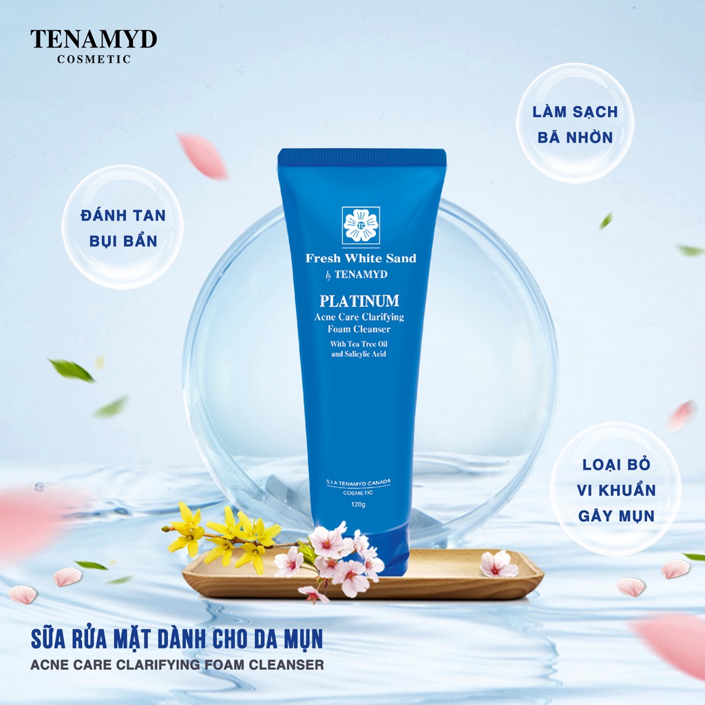 Sữa Rửa Mặt Dành Cho Da Mụn Tenamyd Platinum Acne Care Clarifying Foam Cleanser 120g