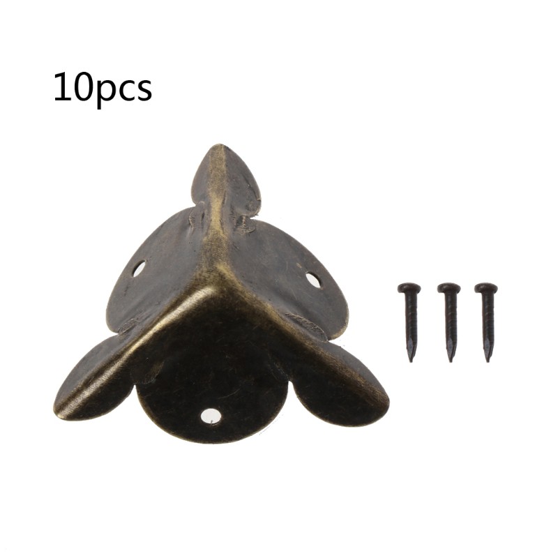 Set 10 Ốp Góc Hộp Quà Bằng Đồng Cổ Điển