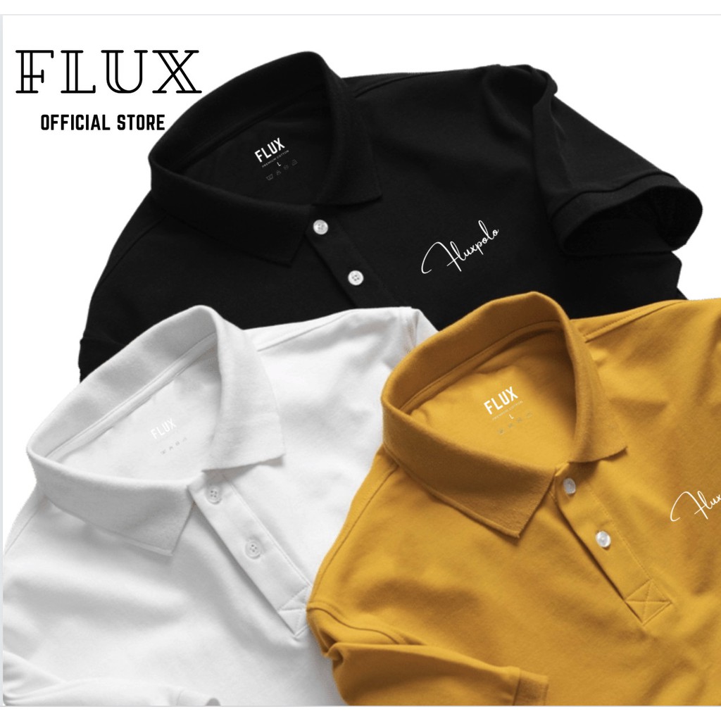 Áo thun Polo nam FLUX chữ ký hoạ tiết, vải cá sấu xịn, chuẩn form APL01