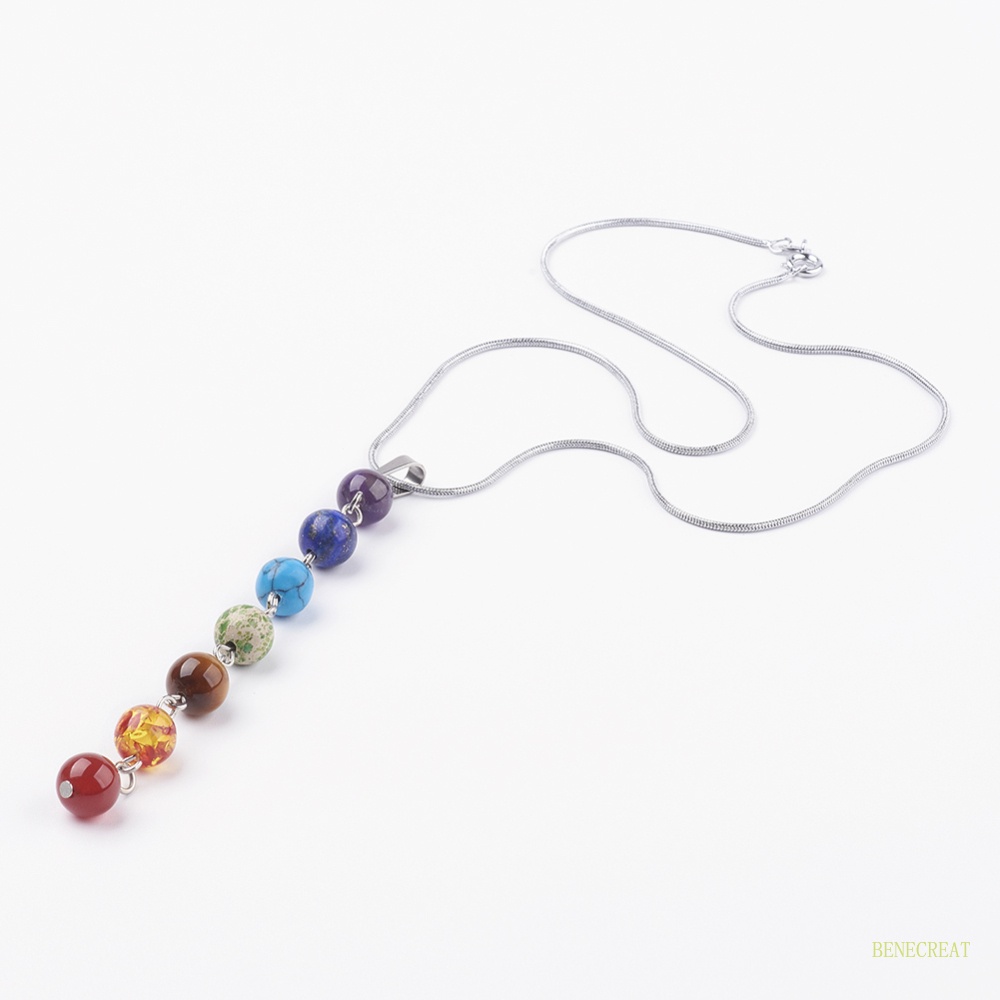 1 mặt dây chuyền Chakra bằng thép không gỉ 304 có khóa cài và vòng nhẫn 16.6 inch(42.4cm)