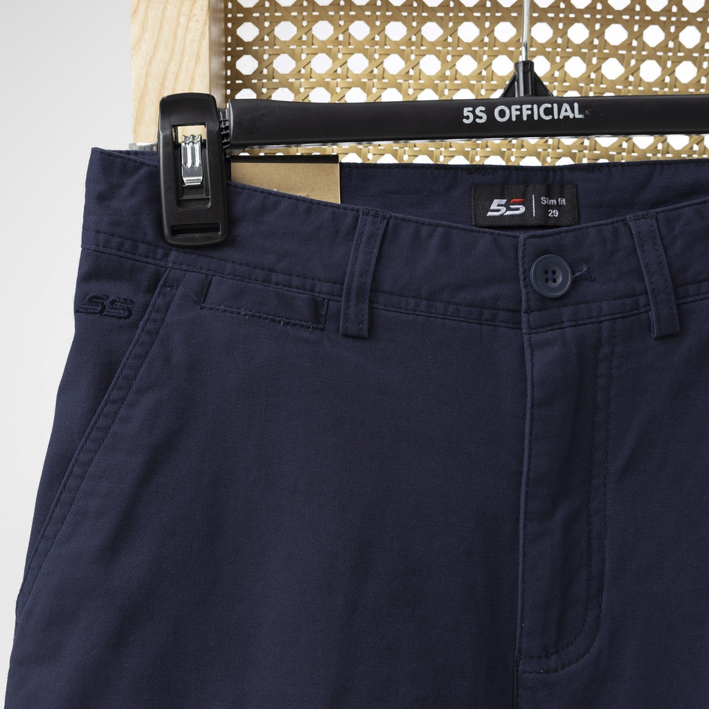 Quần Short Nam 5S Màu Tím Than, Chất Liệu Cotton Co Giãn Thoải Mái, Thoải Mái, Chống Nhăn, Chống Phai Màu (QSK22052-02)