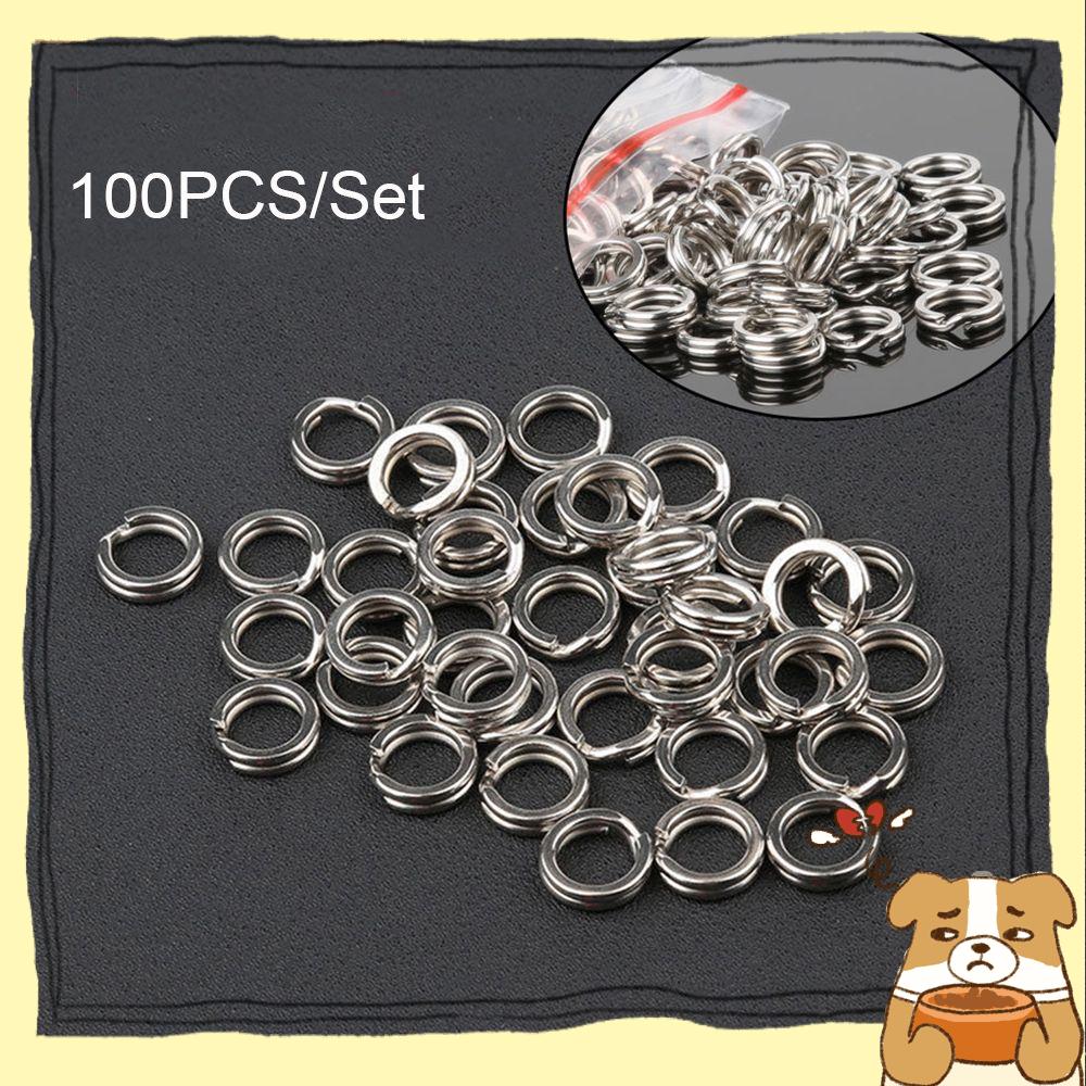 Set 100 Vòng Nối Dây Câu Cá Bằng Thép Không Gỉ Cao Cấp