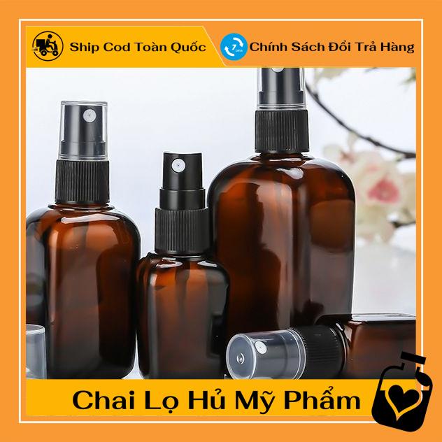 [TOP GIÁ RẺ] [15ml/25ml/35ml] Chai xịt phun sương Thủy tinh Nâu vuông chiết nước hoa, đựng mỹ phẩm , phụ kiện du lịch