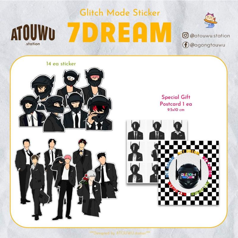 [ CÓ SẴN ] Sticker set 7Dream - Glitch Mode có tặng kèm gift