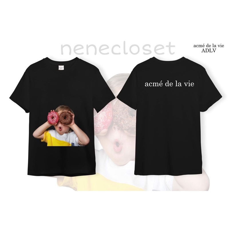 Áo ADLV cotton thun cao cấp [MẪU 4-5] bé cầm donut hồng vàng