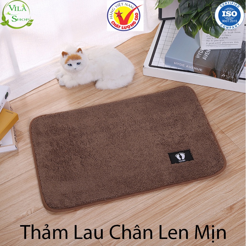 Thảm Lau Chân, Thảm Chùi Chân Lông Cừu, Thảm 3D Lông Mềm Thấm Hút Nước Siêu Tốt, Mẫu Mới