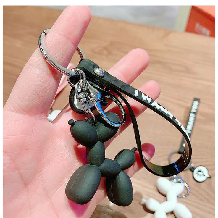 Móc Khóa Hình Chú Chó Và Bong Bóng Dễ Thương Phong Cách Hàn Quốc