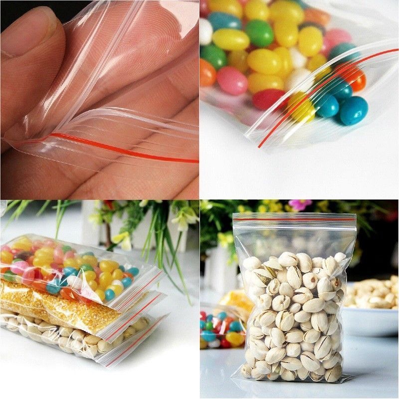 Set 100 túi zip nhựa trong suốt đa năng tiện lợi