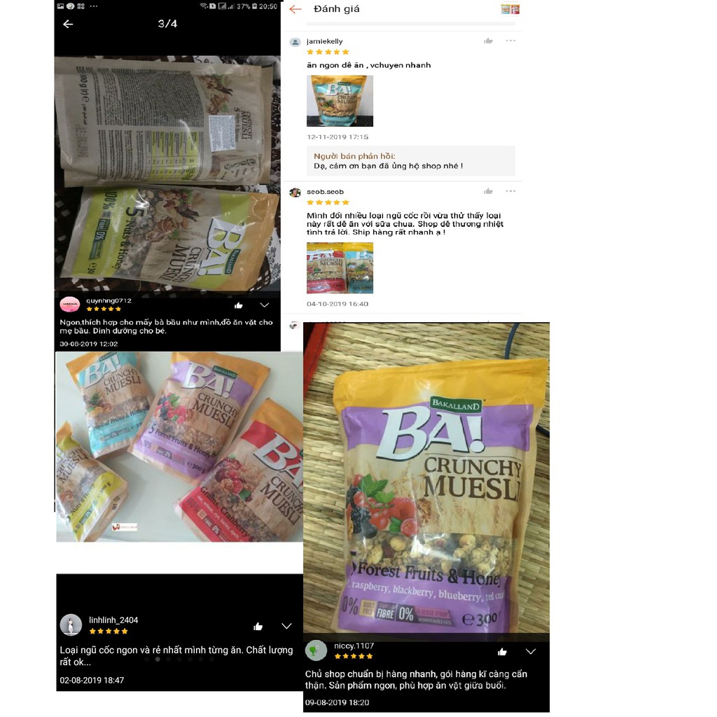Ngũ cốc Bakalland Muesli đủ 5 màu 300g NK Ba Lan | BigBuy360 - bigbuy360.vn