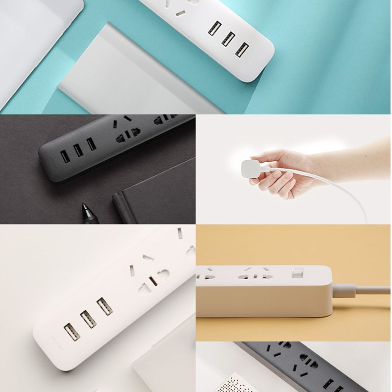 Genuine Xiaomi Smart Home Electronic Socket Quick Charge 3 USB + 3 Socket Standard EU US Extension Interface