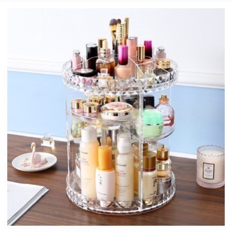 Kệ Mỹ Phẩm Trụ Xoay 360 Độ 3 Tầng [Kệ MICA][ Hàng Loại 1 ]