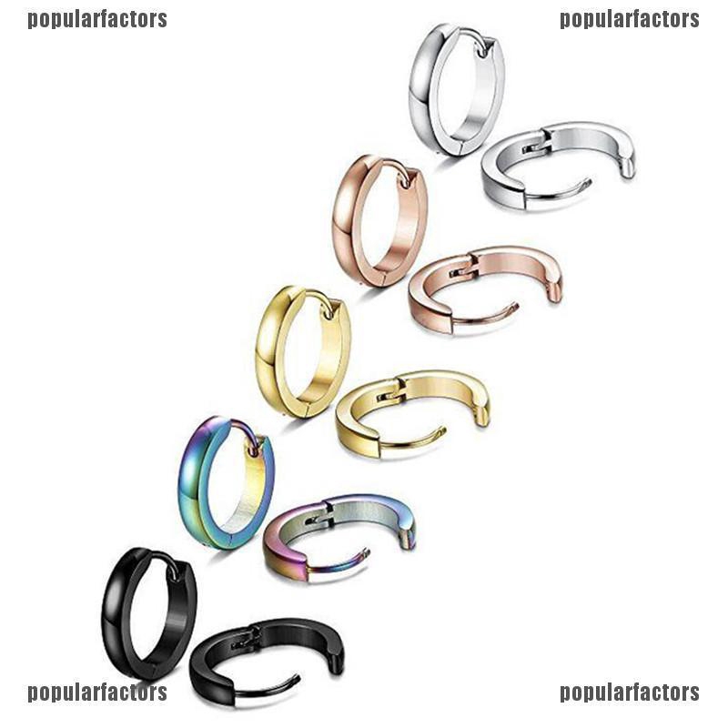 Khuyên Tai Tròn Bằng Thép Không Gỉ Thời Trang