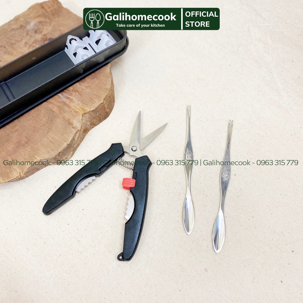 Dụng cụ ăn cua ghẹ, hải sản bằng thép không gỉ thế hệ mới 2022 | Galihomecook Kềm kìm kẹp càng cua nghẹ
