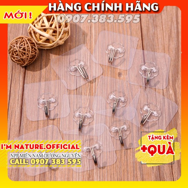 10 Móc Dán Tường Chịu Lực Cao (6cm x 6cm)